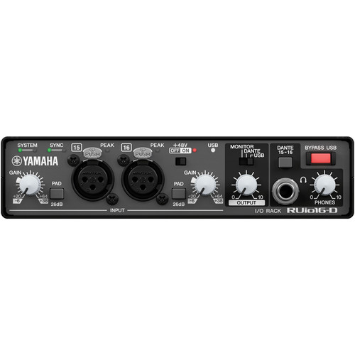 Yamaha RUio16-D Dante, Analog, and USB Audio Interface with VST-Rack Software