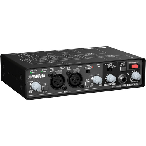 Yamaha RUio16-D Dante, Analog, and USB Audio Interface with VST-Rack Software