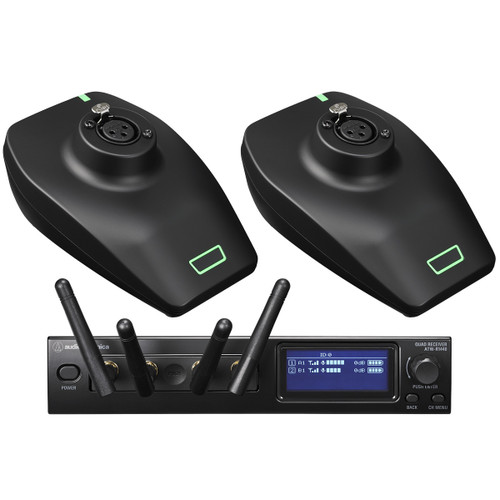 Audio-Technica ATW-1427 System 20 PRO Dual Desk Stand Transmitter Digital Wireless Microphone System (No Mics)