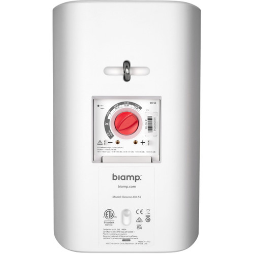 Biamp Desono DX-S5-W 5" 2-Way High Output IP54 Indoor Outdoor Surface Mount Loudspeaker with ClickMount Pan-Tilt Bracket- White Pair