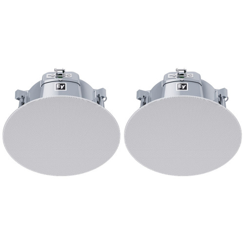Electro-Voice EVID-EC6.2 6.5" 2-Way Coaxial 70/100V In-Ceiling Speakers - White Pair