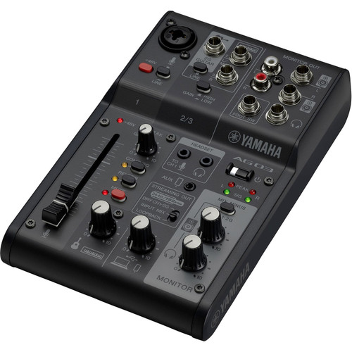 Yamaha AG03MK2 LSPK Complete Live Streaming Kit with USB Mixer, Condenser Microphone and Headphones Set - Black