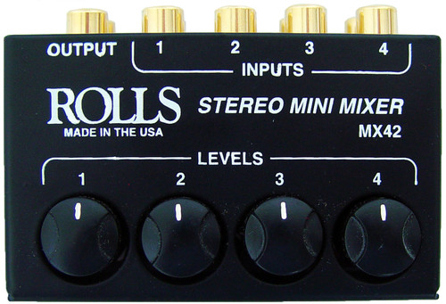 Rolls MX42 4-Channel Passive Mini Stereo Mixer