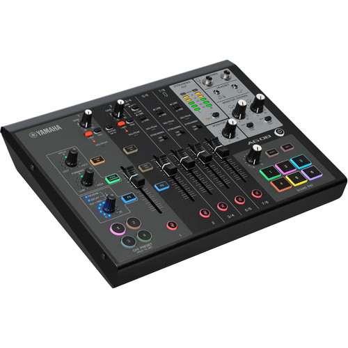 Yamaha AG08 8-Channel Live Streaming Mixer with USB Audio Interface and DSP Effects - Black