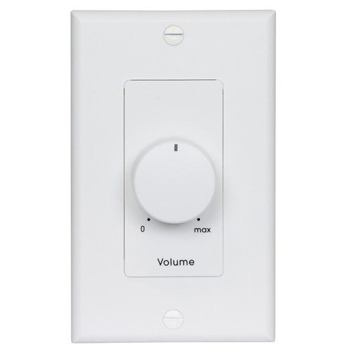 Lowell 25LVC-D 25W Mono Decora Volume Control with 1-Gang Wall Plate - White