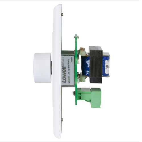 Lowell 25LVC-D 25W Mono Decora Volume Control with 1-Gang Wall Plate - White