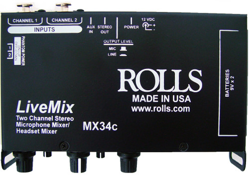 Rolls MX34c LiveMix 2-Channel Microphone Mixer