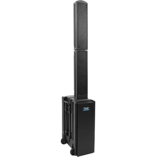 Portable Stadium Sound System with 2 Wireless Beacon Speakers, 2 Wireless Microphones, Bluetooth and 123 dB Output for Crowds up to 5,000