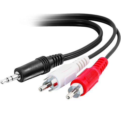 C2G 40423 Value Series 3.5 mm Stereo Male to Dual RCA Stereo Male Y-Cable - 6ft
