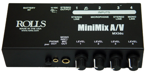 Rolls MX56C 4-Channel Mini Mix Audio Video Mixer (Discontinued)