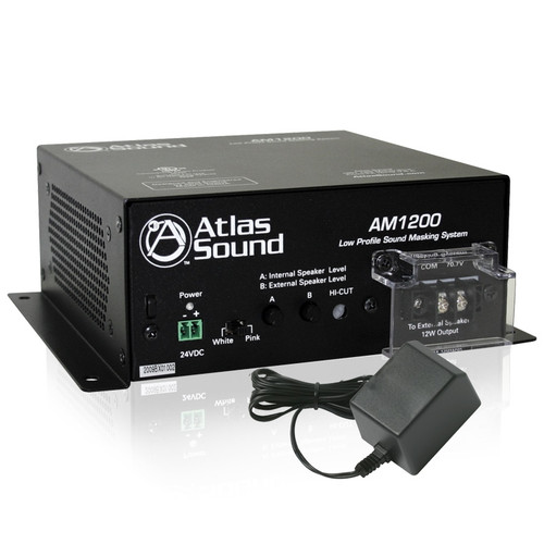 Office Sound Masking System with Quam Sound Masking Speakers, Pink Noise Masking Generator and Volume Controls up to 1800SF