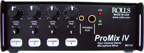 Rolls MX124 Portable 4-Channel Stereo Mixer (Discontinued)