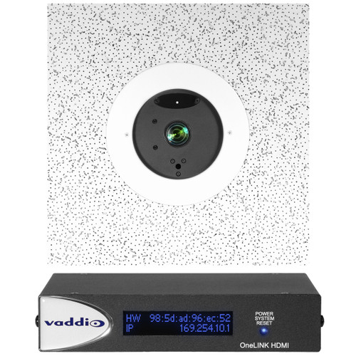 Observation Room Sound System with Vaddio In-Ceiling 20x Optical Zoom Camera, Omnidirectional Boundary Microphone, Surface Mount Speakers and 50W Mixer Amplifier