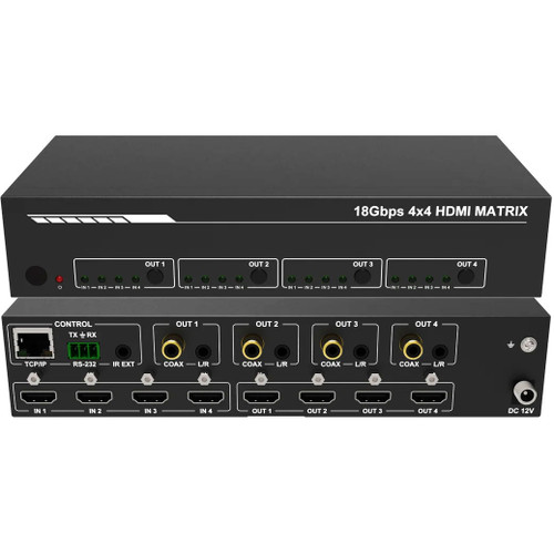 DVDO Matrix-44 4K 4x4 HDMI Matrix Switcher with Audio Outputs and HDR