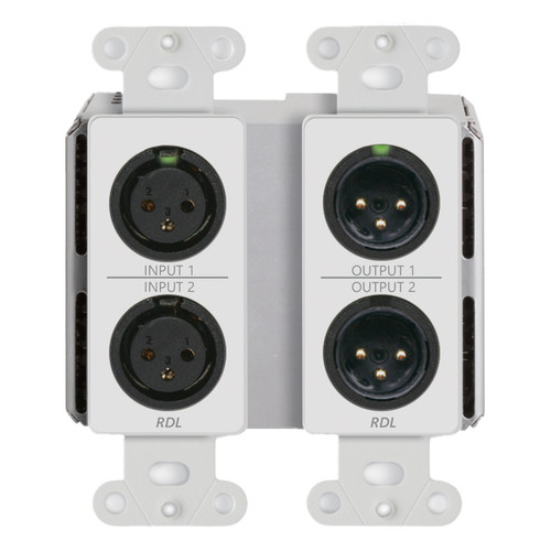 RDL DD-BN22 2x2 Wall-Mounted Bi-Directional Mic/Line Dante Interface 