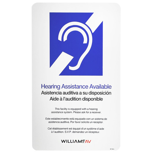 Williams AV IR ME2 IR Plus Infrared Assistive Listening System with Two Emitters, Bracket and ADA Sign