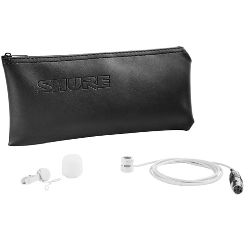 Shure WL185M Low-Profile Cardioid Lavalier Microphone with TA4F Connector - White