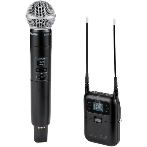 Shure SLXD25+/58 Portable Digital Camera-Mount Wireless Handheld System
