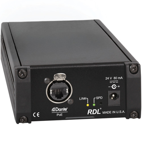 RDL AV-NH1 Dante Network to Stereo Headphone Amplifier