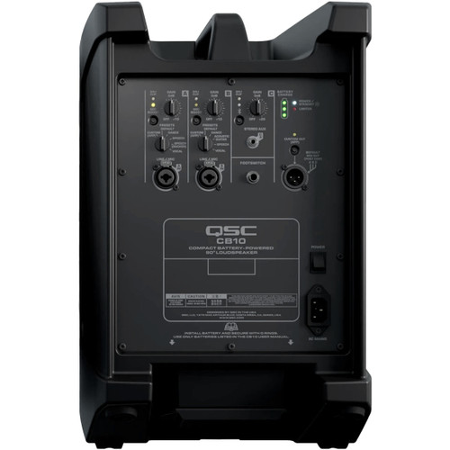 QSC CB10 10" 2-Way 440W Compact Battery-Powered Loudspeaker System with Bluetooth and 90° Coverage