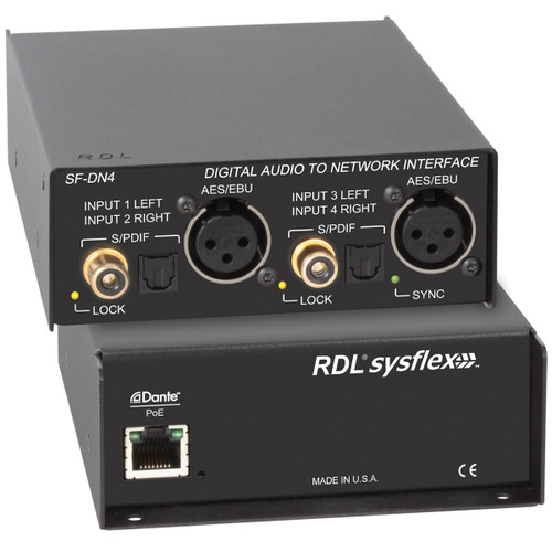 RDL SF-DN4 Digital Audio to Dante Network Interface