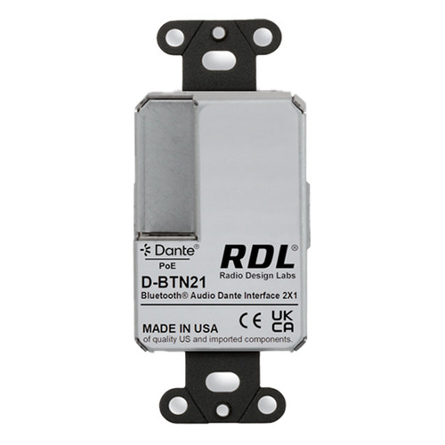 RDL DB-BTN21 Bluetooth Audio Dante Network Interface - Black