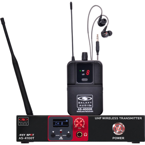 Galaxy Audio AS-4100 Single Channel UHF Wireless In-Ear Monitor System