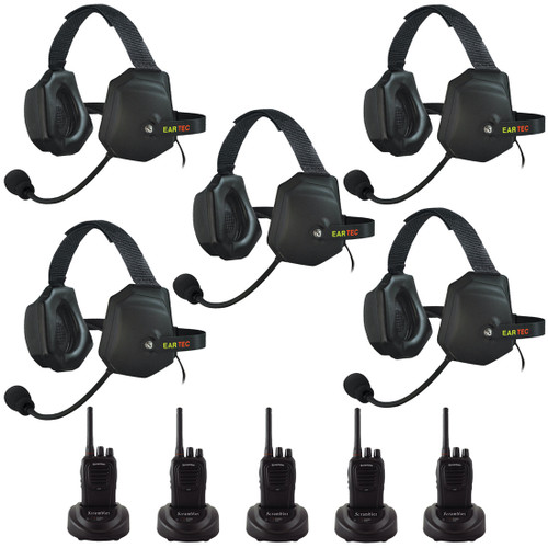 Eartec Scrambler 5-User SC-1000 2-Way Radio System with XTreme Inline PTT Headsets