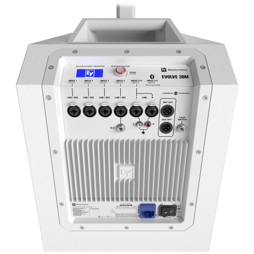Electro-Voice EVOLVE 30M Portable Powered Bluetooth Column System with Built-In 8-Channel Digital Mixer - White