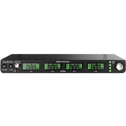 Audix Novacore NC4BX10 Digital Wireless Quad Lavalier System with Dante, NCR4 Receiver, Four NCBP Bodypack Transmitters, and Four ADX10 Lavalier Microphones (494 - 542 MHz)