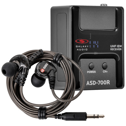 Galaxy Audio ASD-700R Digital 15-Channel UHF Wireless In-Ear Monitor Bodypack Receiver