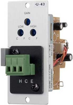 TOA U-43S Unbalanced Line Input with High/Low Cut Filters and Mute-Send
