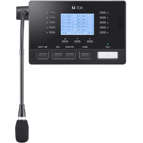 TOA IP-A1RM PoE IP Remote Paging Microphone with Gooseneck Microphone