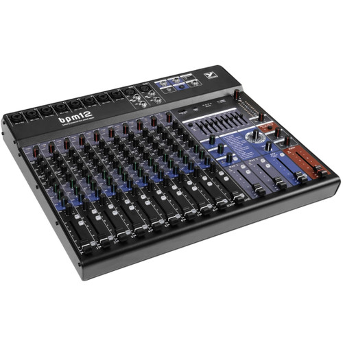 Yorkville BPM12 12-Channel Battery-Powered Mixer with Bluetooth, USB Audio, and 10 Mic Preamps