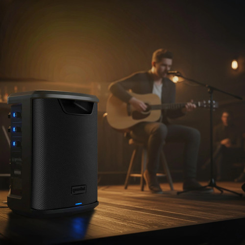 Gemini GPSS-650 MKII 6.5" 400W Portable Rechargeable Bluetooth PA Speaker with 3-Channel Mixer and Wired Microphone