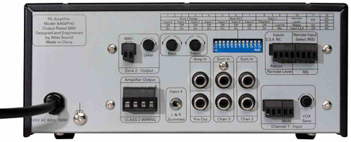 Classroom Sound System with Ceiling Speaker, AtlasIED AA50PHD Mixer Amplifier and Volume Control
