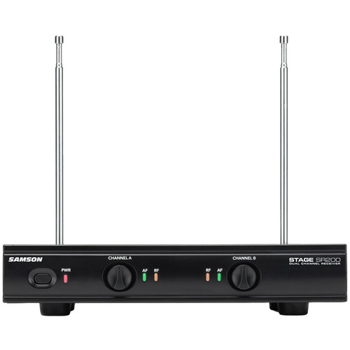 Samson Stage 200 Dual-Channel VHF Wireless Handheld Microphone System with 2 Dynamic Handheld Microphones