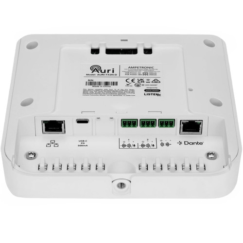Listen Tech AURI-TX2N-D Auri 2-Channel Transmitter with Dante - White