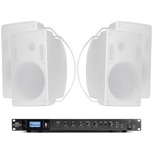 Commercial Outdoor Sound System with 4 S6W Speakers