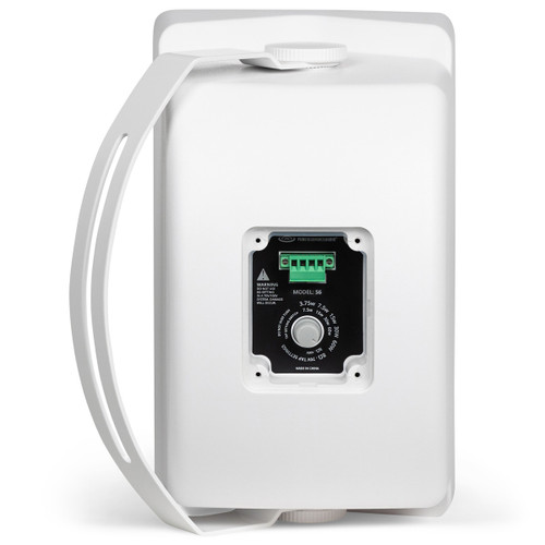 Back of Pure Resonance Audio S6W 6.5" 70 Volt Indoor/Outdoor Surface-Mount Speakers - White