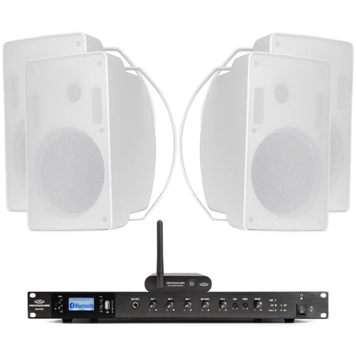 Retail Store Audio System with 4 S6W 6.5-inch 70V Speakers