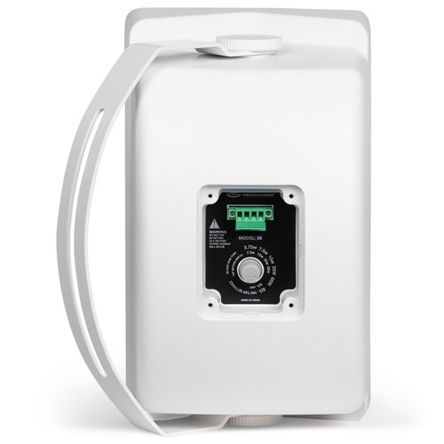 Back of Pure Resonance Audio S6W 6.5" 70 Volt Indoor/Outdoor Surface-Mount Speakers - White