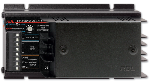 RDL FP-PA20A 20W Mono RMS Audio Power Amplifier 70V and 100V