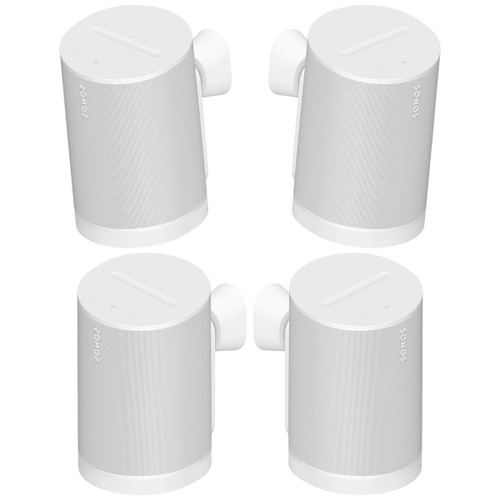 Wireless Office Speaker System with 4 Sonos Era 100 SL Speakers with WiFi Music Streaming and Wall Mounts