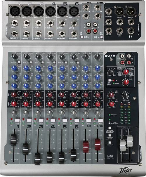 Peavey PV 10 Compact 10 Channel Mixer with Effects (Discontinued)