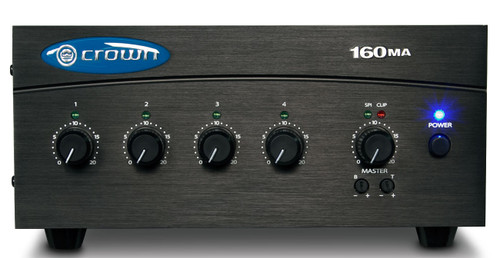 Crown Audio 160MA 60W 4-Input Commercial Mixer Amplifier 8 Ohm and 70V 100V Outputs (Discontinued)