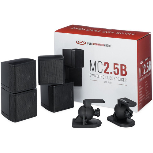 Pure Resonance Audio MC2.5B Kit Dual 2.5" Swiveling Cube Speakers with Brackets - Pair