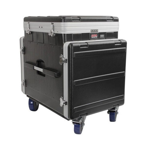 Gator GRC-12X10 PU 12U Top, 10U Side Mobile Audio Pop-Up Console Rack with Casters