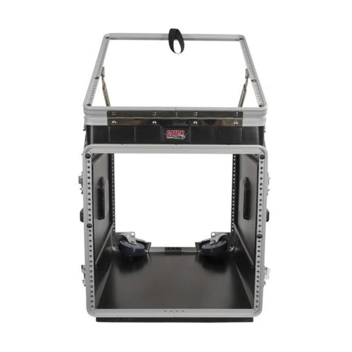 Gator GRC-12X10 PU 12U Top, 10U Side Mobile Audio Pop-Up Console Rack with Casters