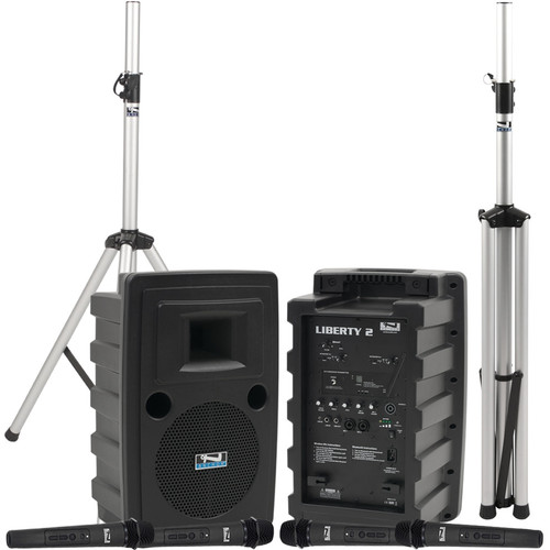 Anchor Audio LIB-DP4-AIR Liberty 2 Deluxe AIR Package Portable Sound System with Built-in Bluetooth, 2 AIR Speakers and 4 Wireless Microphones (Discontinued)